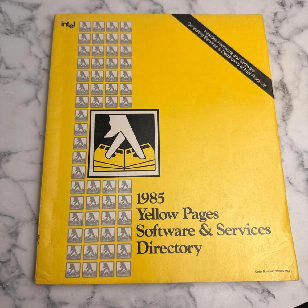 Intel 1985 Yellow Pages Software & Services Directory Book - Vintage